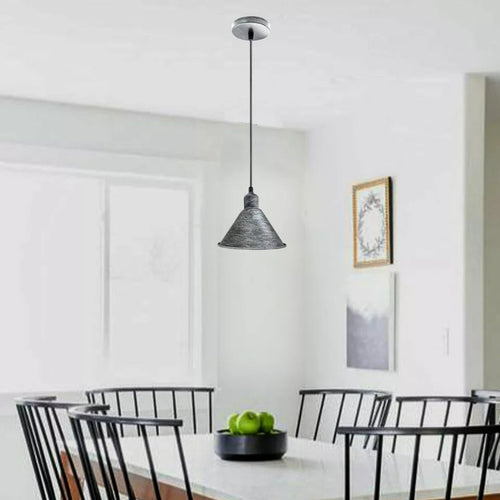 Pendelleuchten esszimmer ,silber gebürstet ,kegel ,Ø 22 cm~1496