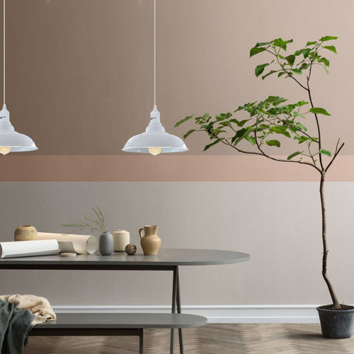 Lampade a sospensione, colore bianco, Ø 32 cm, E27 lampada antica~3004