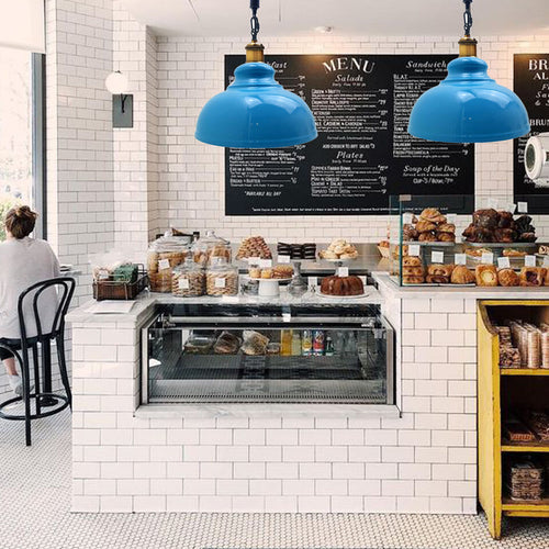 Lampada a sospensione con paralume a cupola in metallo con corda di canapa industriale~3033