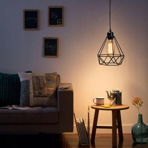 Metall Pendelleuchte Deckenleuchte geometrisches Drahtkäfig Lampenschirm~3107