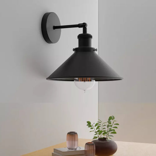 Vintage Industrielle Wandleuchte schwarz – Ø22cm~3125