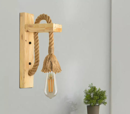 Wandlampe mit holz , Hanfseil,lampen für das Kinderzimmer~2635
