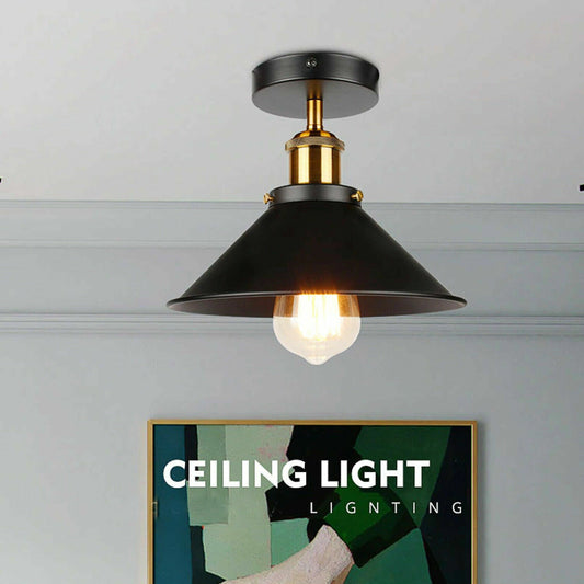 Moderne schwarze Deckenlampe aus Metall für Wohnräume
