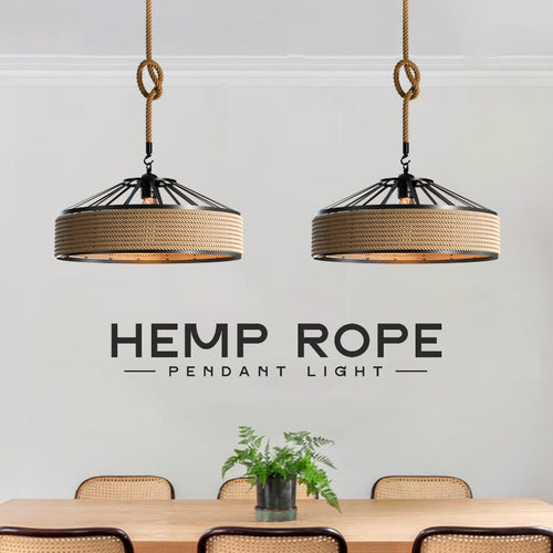 Hanfseil-Pendelleuchte Verstellbares Länge~1328