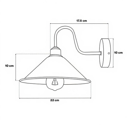 Vintage Schwanenhals Wandleuchte Innen~3413