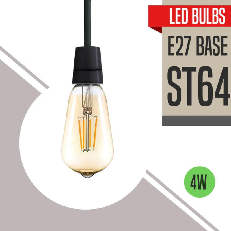 ST64 E27 LED Glühbirne im Retrodesign mit 4W und warmweißem Licht