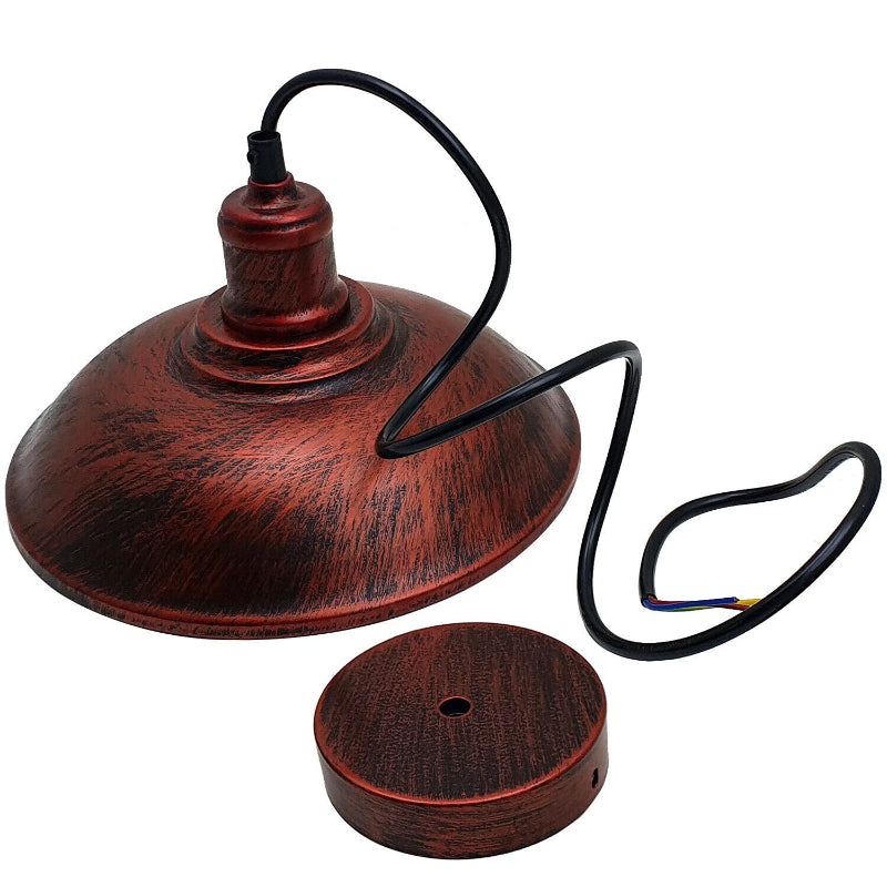vintage pendelleuchte rot antik