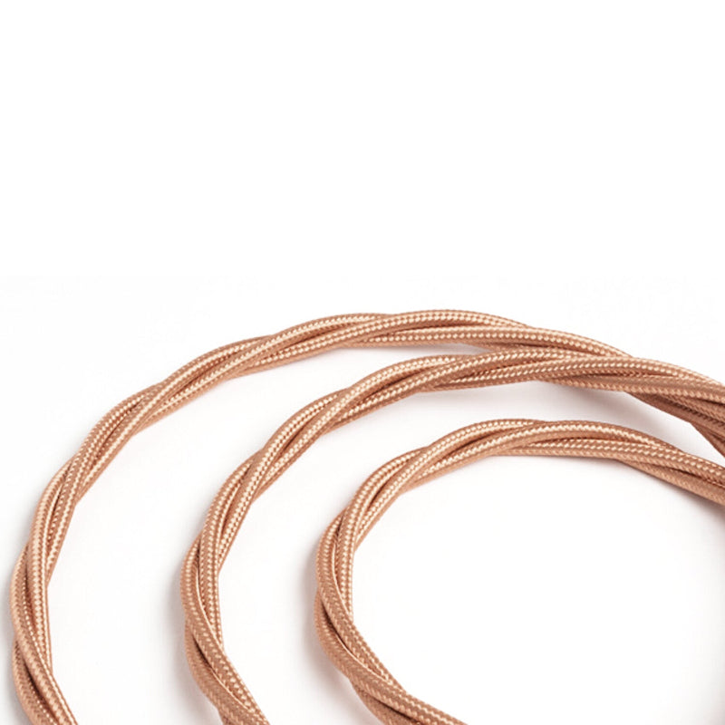 vintage textilkabel rose gold gedreht 3x0.75mm²