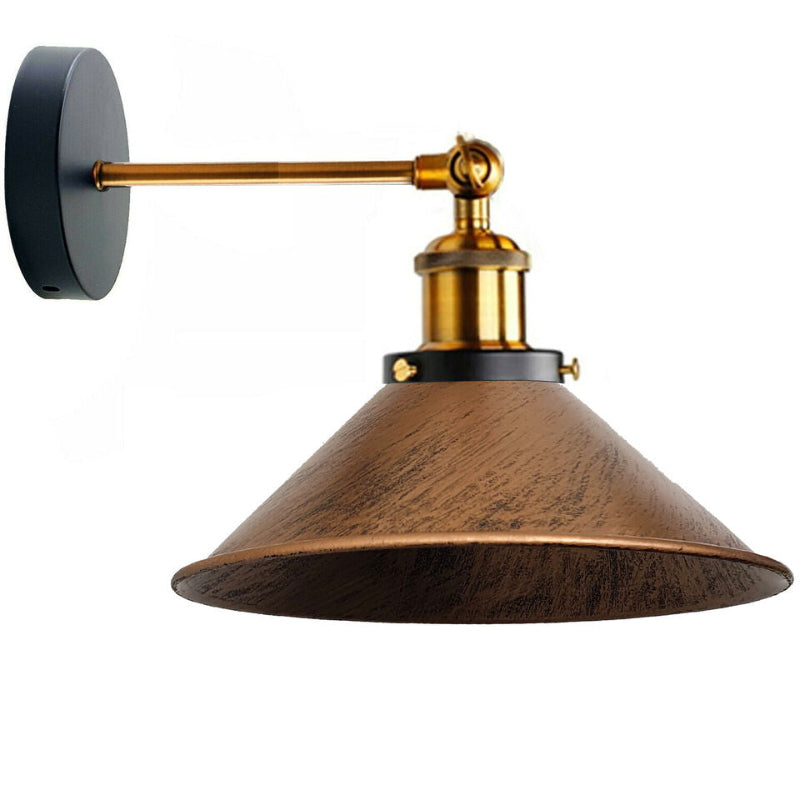 Verstellbare Wandlampe aus Metall mit E27-Fassung in gebürstetem Kupfer – flexibel & dekorativ