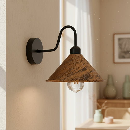 Wandleuchte im Vintage-Stil 22 cm Lampenschirm mit Arm~3413