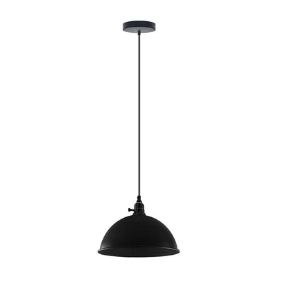 Drehbarer Ein-/Ausschalter mit Lampenfassung, Metallkuppel, schwarzer Schirm, hängende Pendelleuchte mit 95 cm verstellbarem Kabel.