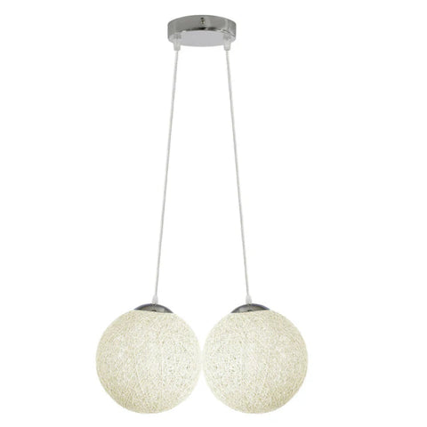 Moderne Rattan hängelampen weiß für Schlafzimmer &and Küche~2060 - Variant: Ja