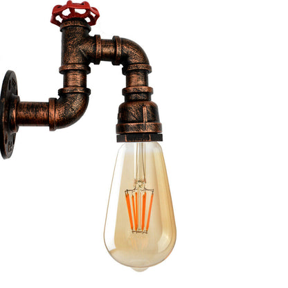 Gebürstetem Messing Metall Wasserpfeife Decke und Wand Licht Vintage und rustikale Steampunk Rohr Lampen ~2365