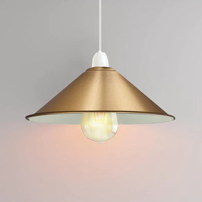 Gelbes Messing Moderner hängender Lampenschirm aus Metall