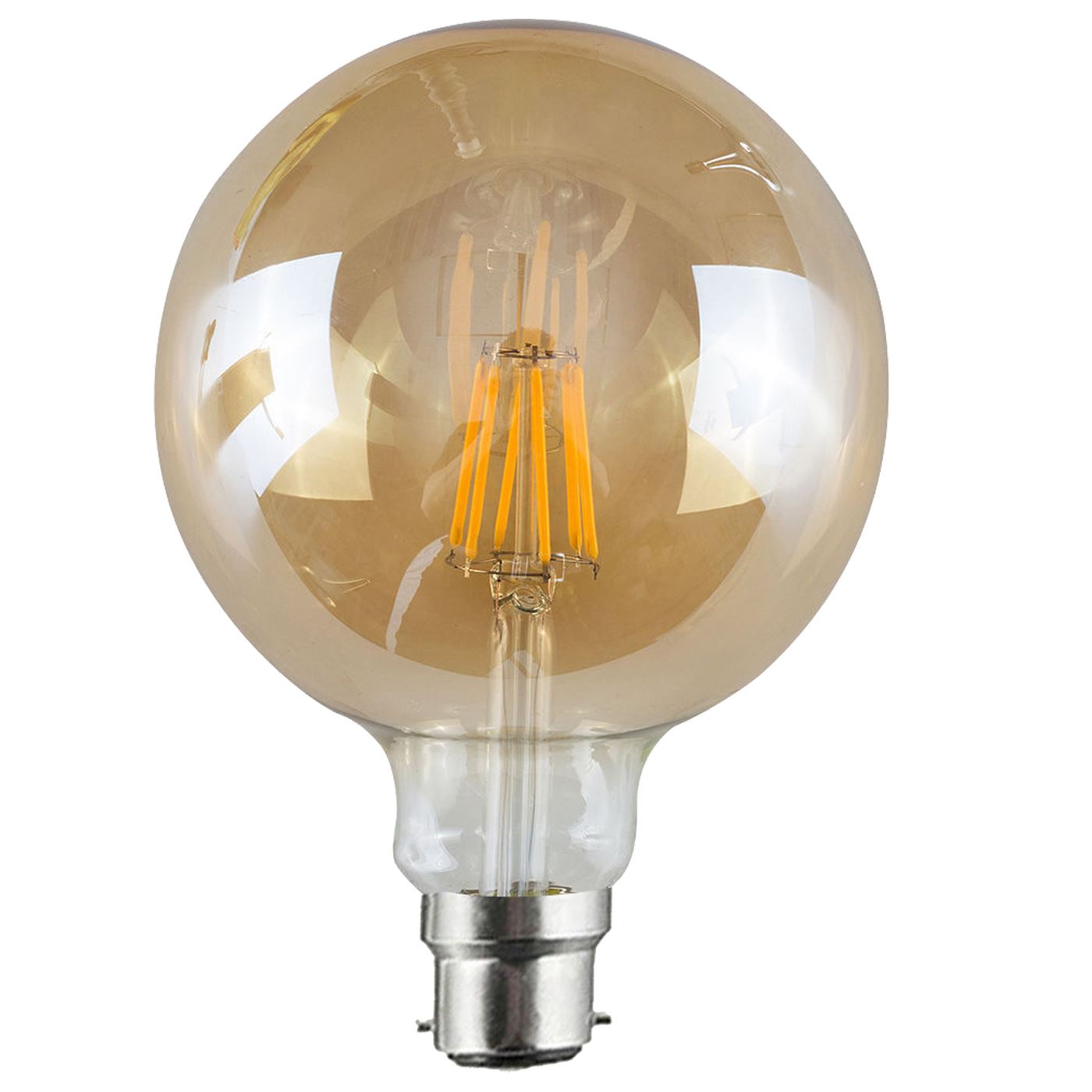 B22 8W Vintage-Industrie G125 Edison Licht LED Glühbirne Bernstein Lampe