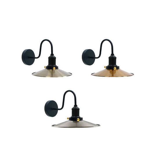 Moderne Wandleuchte innen aus Metall – E27 Fassung – Schwanenhals Design Ø 22 cm~1818