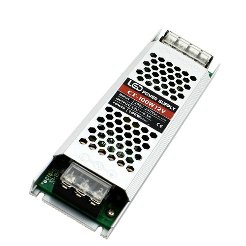 Trasformatore LED 100W 12V DC – alimentatore ultrapiatto IP20 per uso interno~1208 