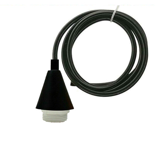 3-Core runde Stoffschnur Schwarz E27 Lampenfassung 
