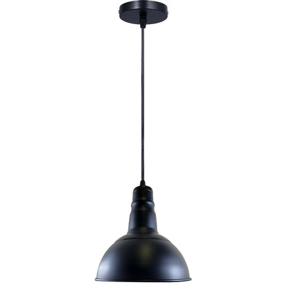 Single Round Base Retro Industrial Chandelier Ceiling Vintage Metal Light Shade Pendelleuchte Schwarz