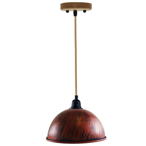 Retro-Stil Vintage Industrial Hanf Anhänger Lampenschirm aus Metall rustikal rot~2110