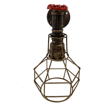 Retro Modern Industrial Vintage Style Pipe Cage Wandleuchte Wandleuchte Kupfer gebürstet LEDSone DE-3