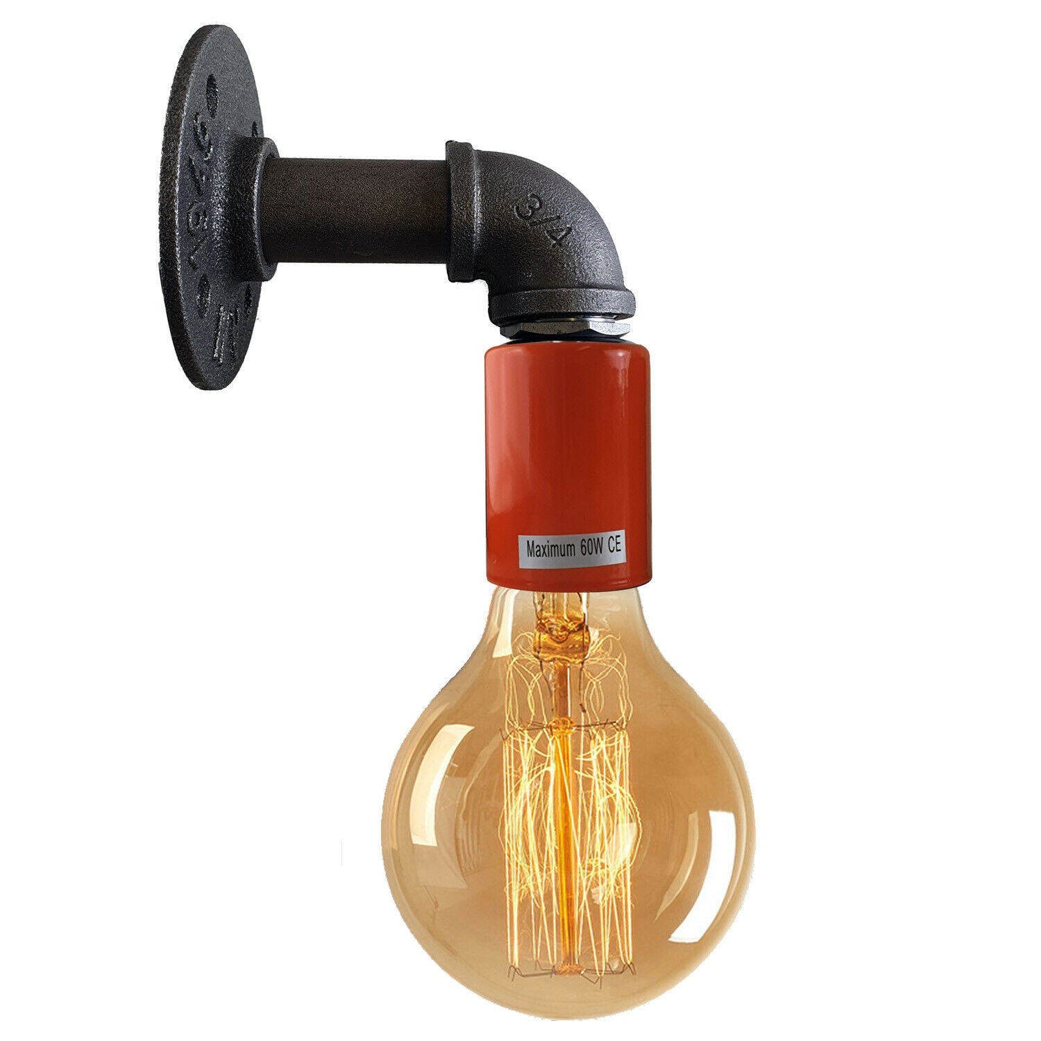 Moderne Industrielle Retro Vintage Rustikale Wandleuchte Wandleuchte Lampenfassung Orange LEDSone DE-4