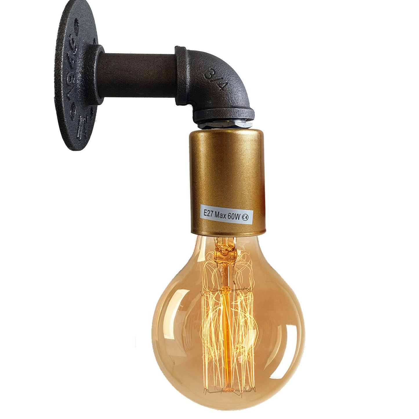 Moderne Industrielle Retro Vintage Rustikale Wandleuchte Wandleuchte Lampenfassung Gold LEDSone DE-1