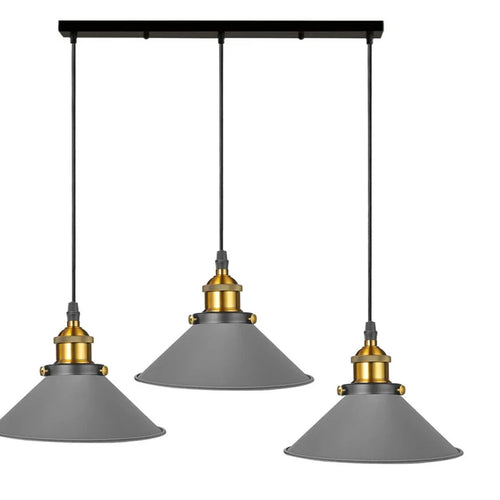 Graue Sylvan 3 Licht Kücheninsel Kegel Pendelleuchte~1636