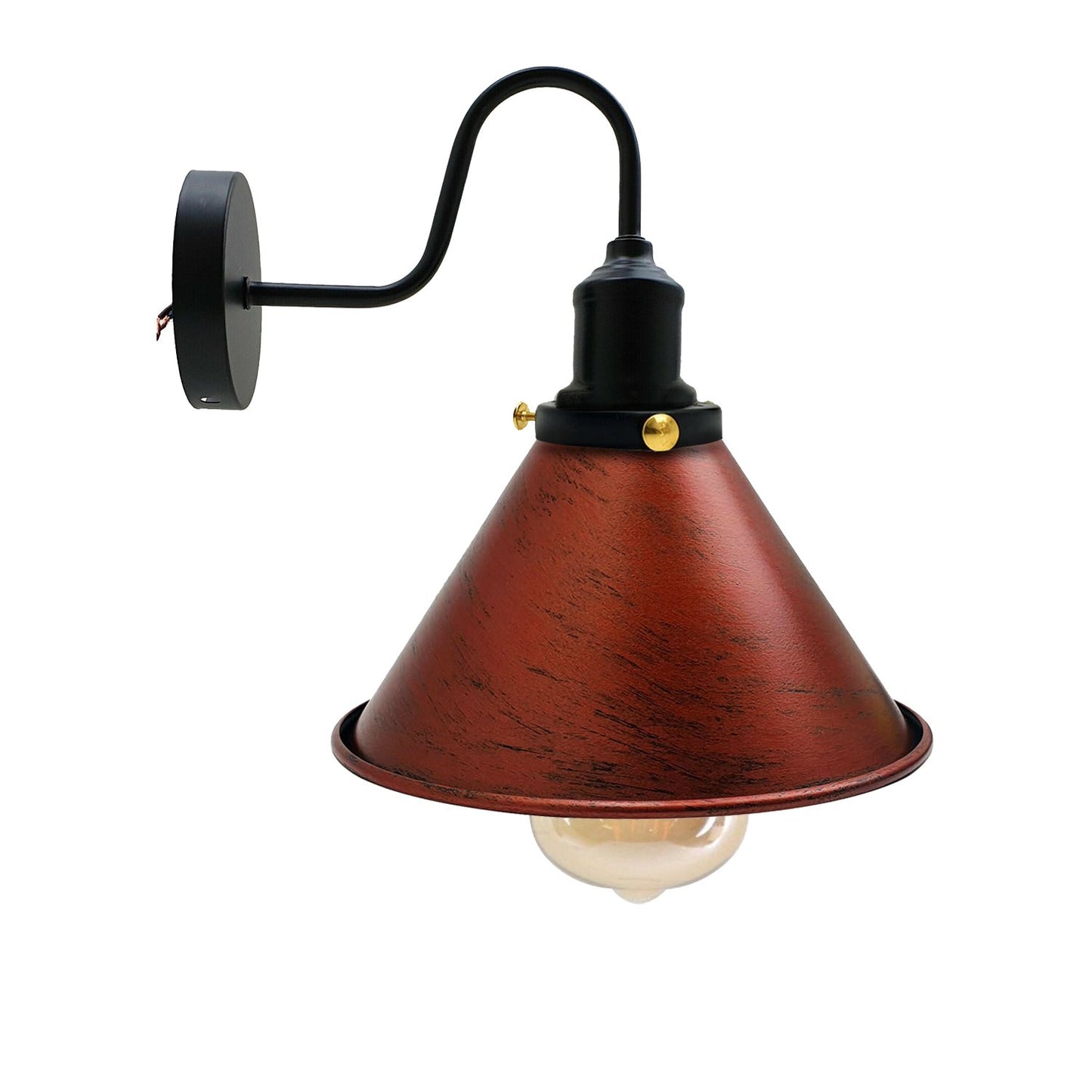 Industrielle Wandleuchte aus Metall Vintage Kegelform Wandleuchte Rustikal rot