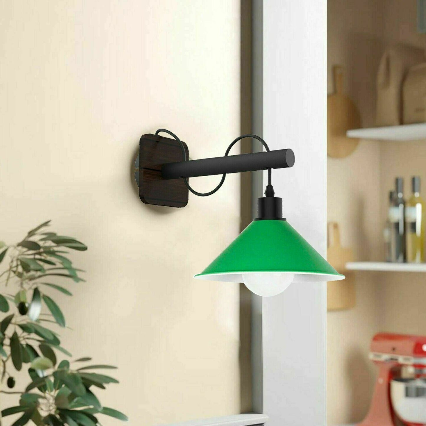 Neue moderne Retro-grüne Kegelförmige Metallwandleuchte Lampe Schlafzimmer Wohnzimmer Wohnkultur