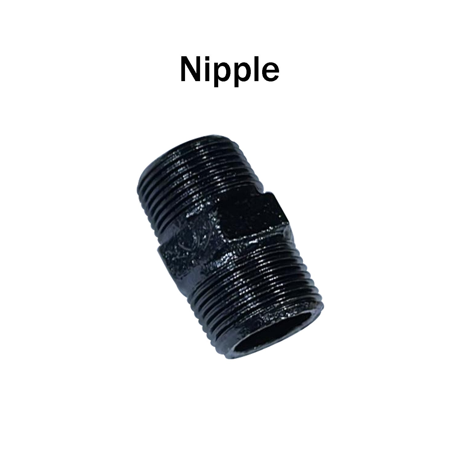 Beleuchtungszubehör für Hex Nipple Pipe aus schwarzem Eisen