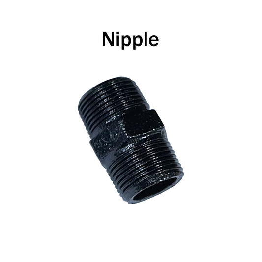 Beleuchtungszubehör für Hex Nipple Pipe aus schwarzem Eisen