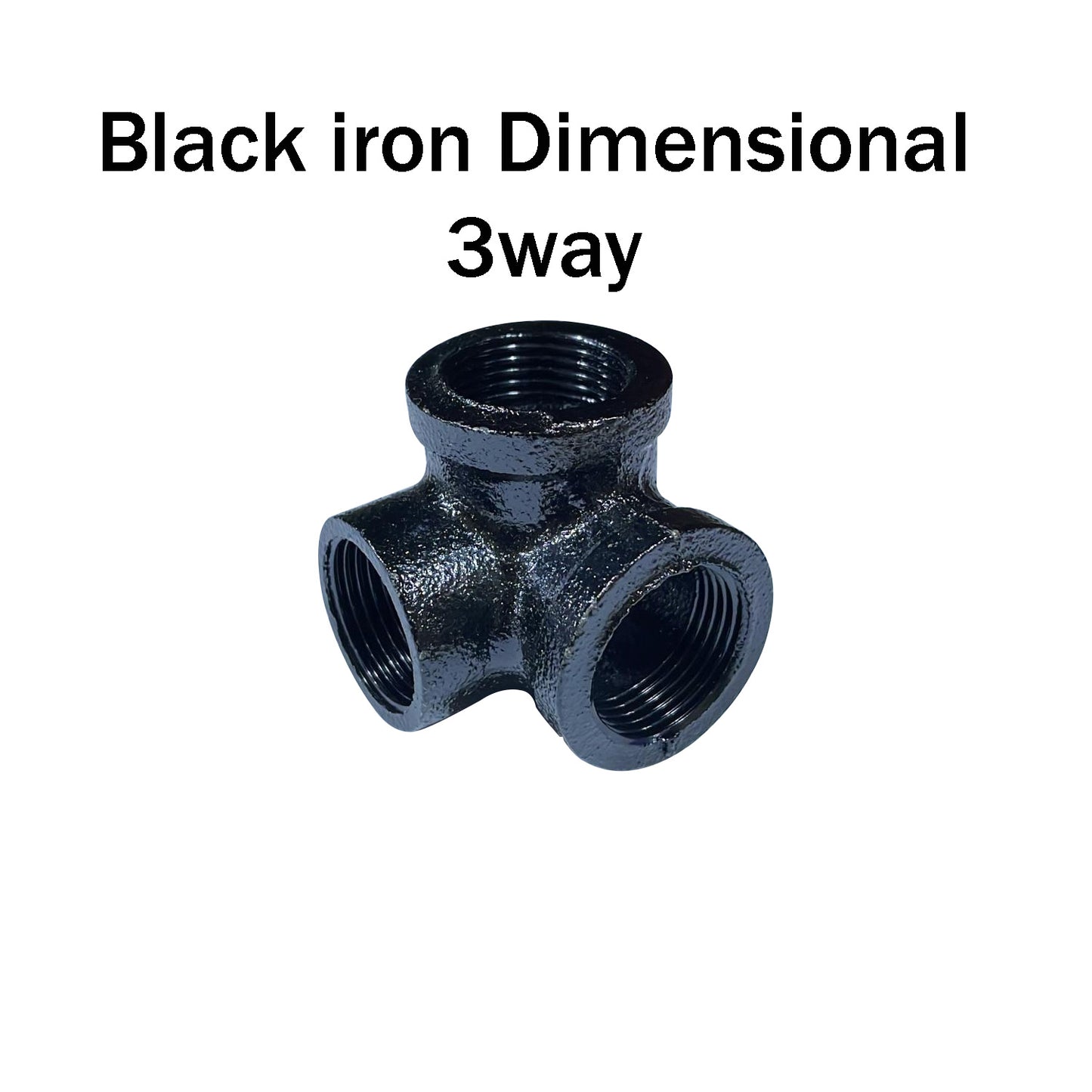 Schwarzes Eisen 3-dimensionales 3-Wege-Rohrbeleuchtungszubehör