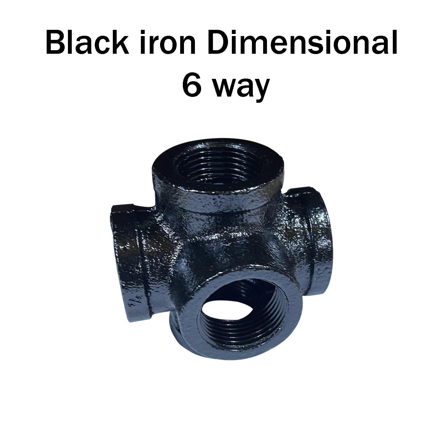 Schwarzes Eisen 6-dimensionales 6-Wege-Pfeifenbeleuchtungszubehör