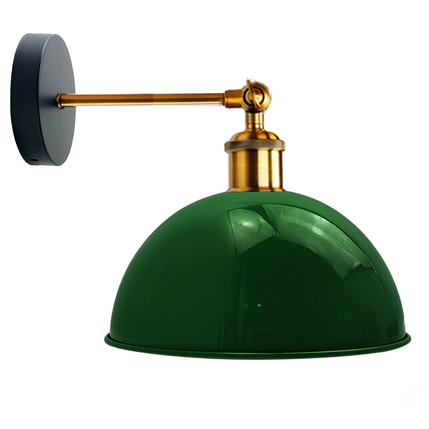 Grün  Metall-Wandlampe kuppelförmiger