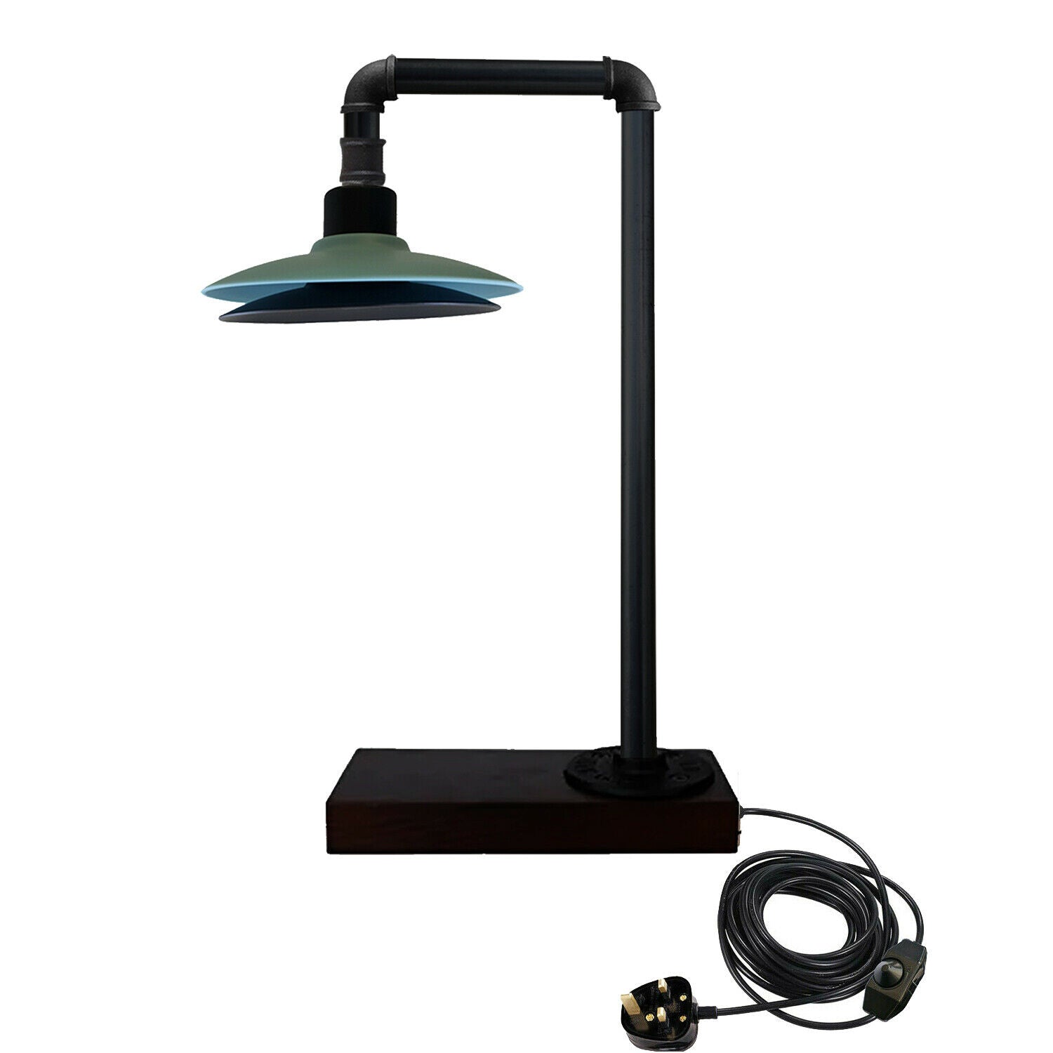 Industrieller rustikaler Retro-Stil Rohrleuchte Steampunk Schreibtisch Tisch Schlafzimmer Lampe Licht mit Schirm LEDSone DE