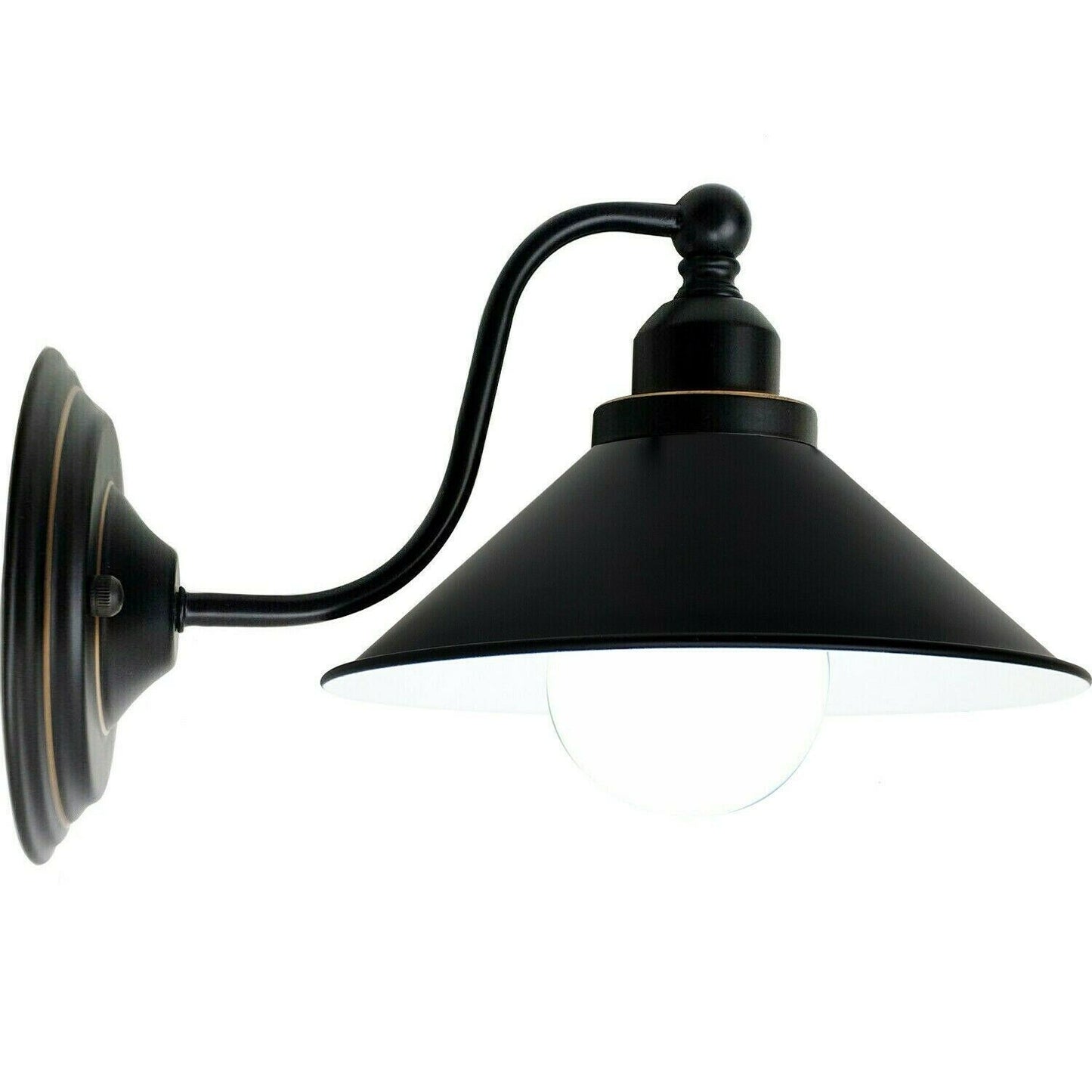 Industrielle Vintage Wandlampe Retro Licht E27 Schwarz Lampenfassung~2405