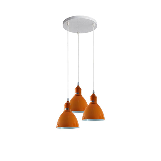 Industrielampen Küchenlampen Pendelleuchte 3-Flammig, 15 cm, Orange~2504