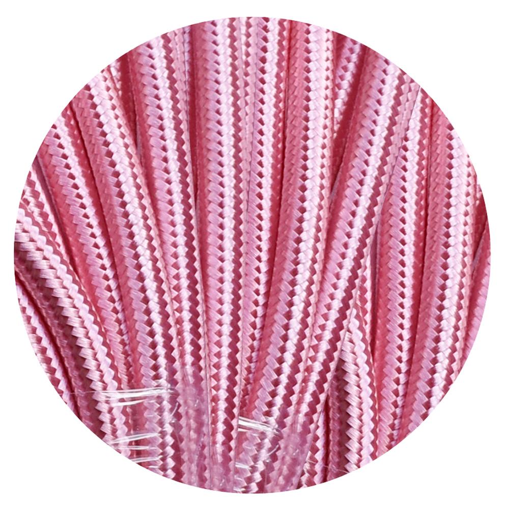 Textilkabel 2 Adrig Lampenkabel 2x0.75mm², Rund, Glänzend Rosa