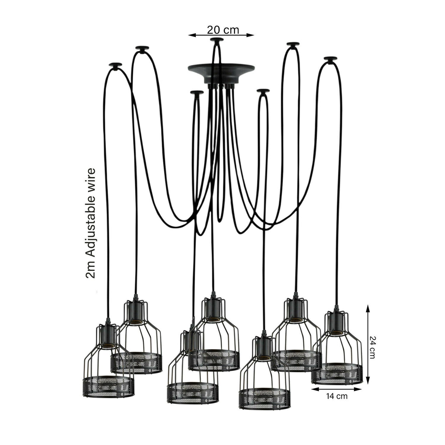 LEDSone Vintage Industrial Retro Loft Style Käfig Deckenspinne Lampenschirm Pendelleuchte Verschiedene Kopf~
