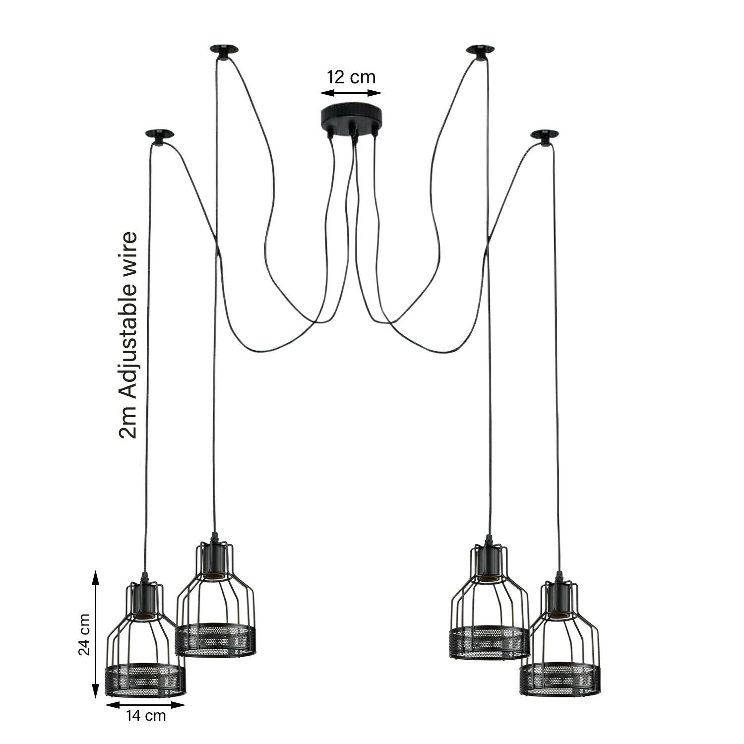 LEDSone Vintage Industrial Retro Loft Style Käfig Deckenspinne Lampenschirm Pendelleuchte Verschiedene Kopf~