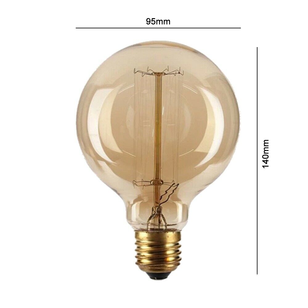 Neu E27 G95 LED Edison 60W Vintage Dimmbare Retro Lampe Glühfaden Glühbirne