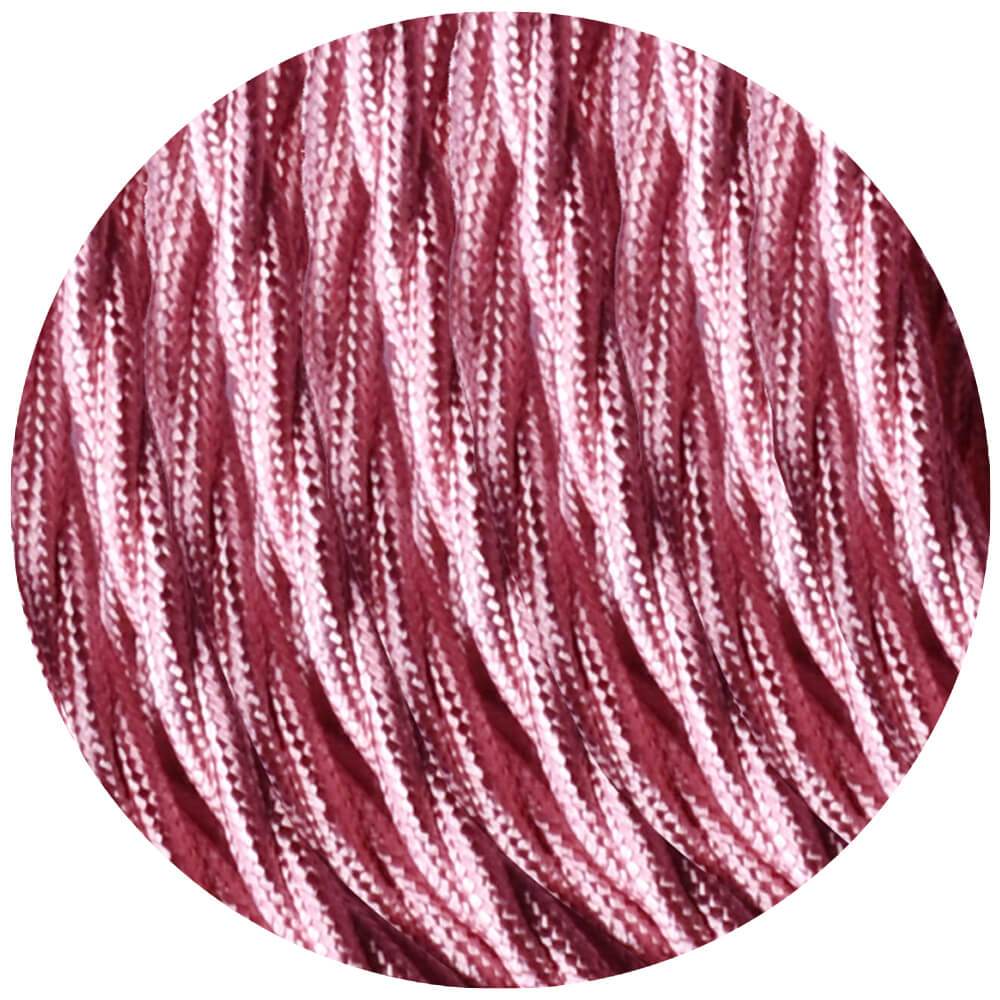 Stoffkabel Für Lampen – 2-adrig (2x0,75mm²), Bordeaux, 10 Meter, Made In Italy, Für Retro-Pendelleuchten