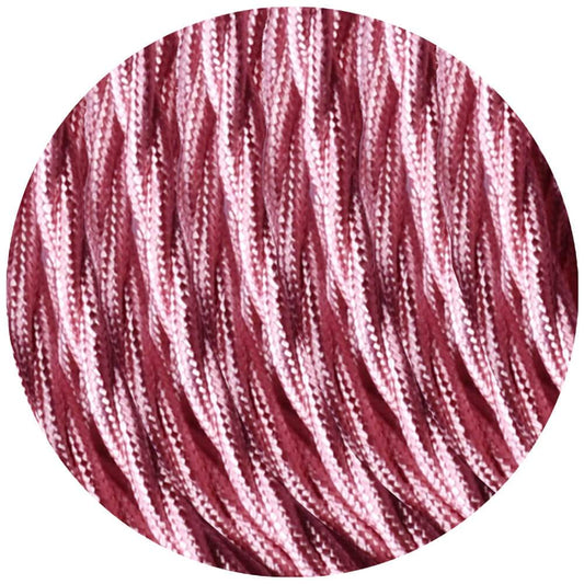 Textilkabel 2 Adrig Stoffkabel 0.75mm², Geflochten, Glänzend Rosa
