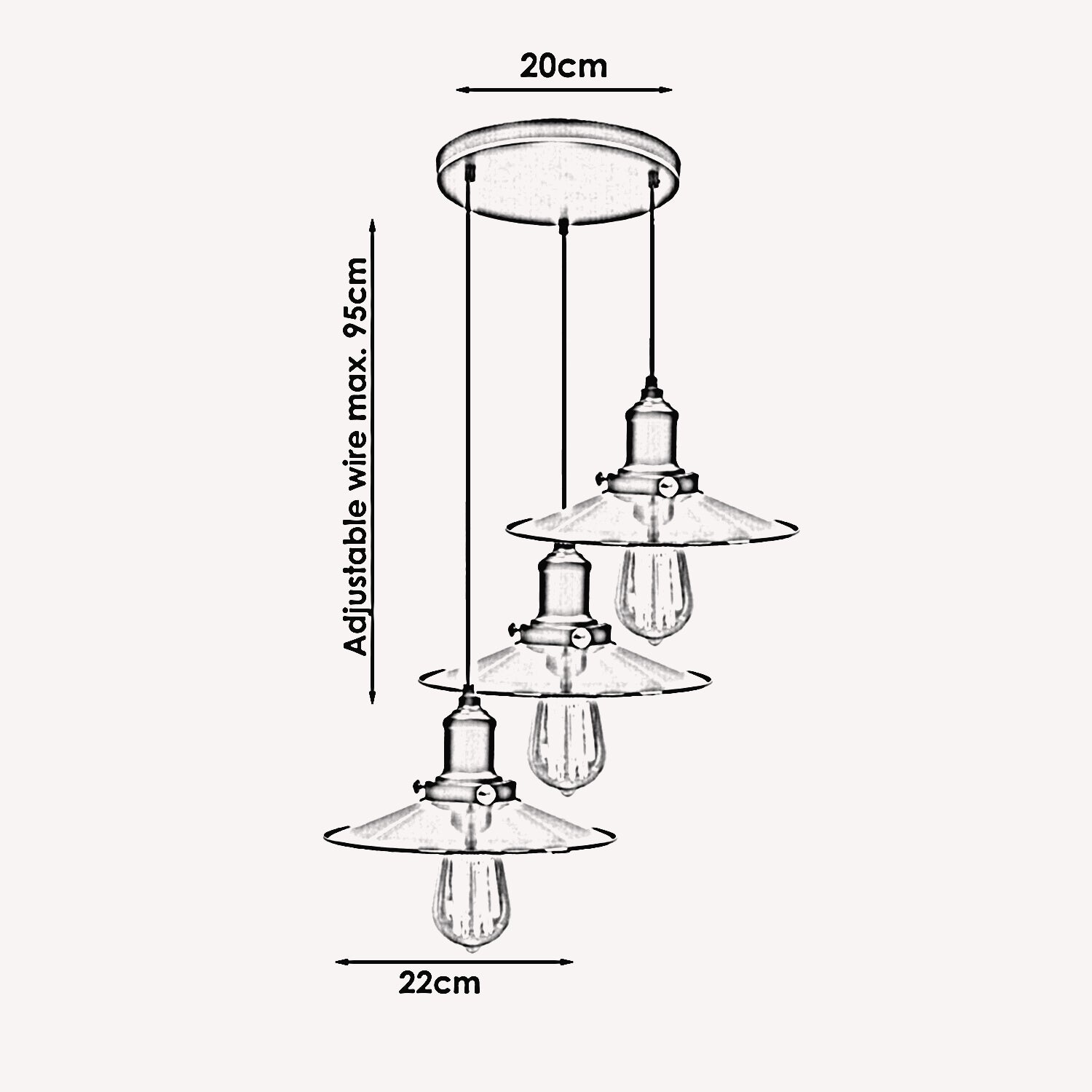  Pendelleuchte Höhenverstellbar Retro Esstischlampe