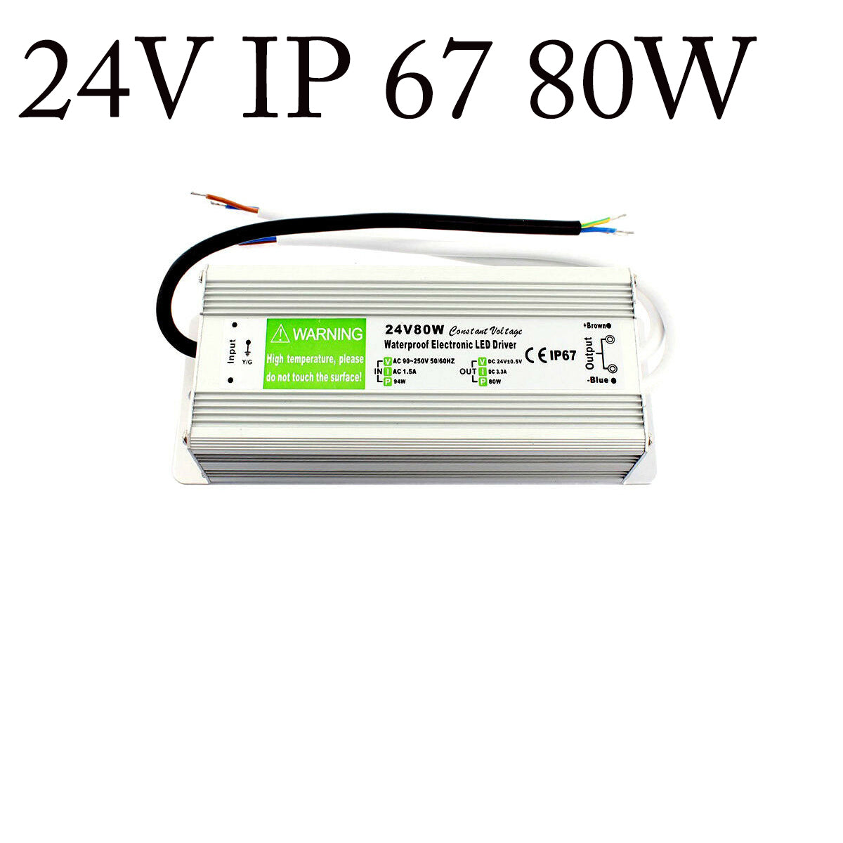 24V LED Netzteil 80W 3.3A IP67 Netzgerät Wasserdicht Treiber~2422