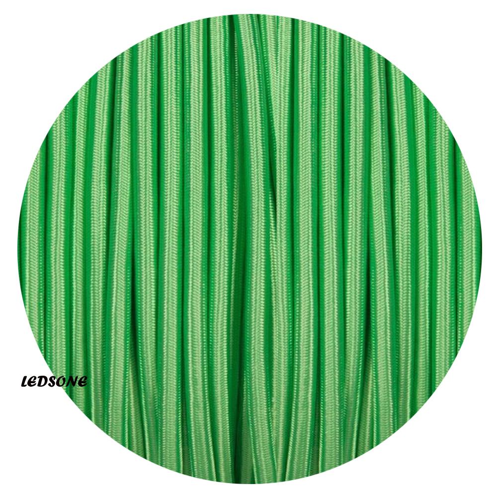 Textilkabel Lampenkabel Stoffkabel 3x0.75mm², Rund, Hellgrün