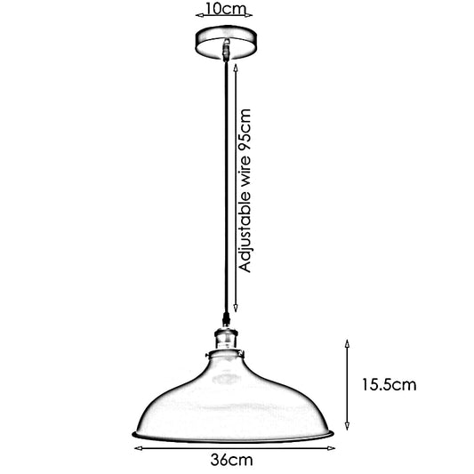 Pendelleuchte Rustikal Hängelampe Metall Ø 36cm