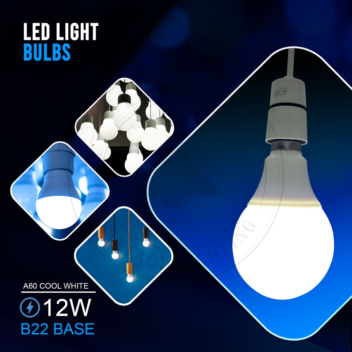 12 W B22 Schraub-LED-Licht GLS-Lampen, energiesparende Edison Cool White 6000 K nicht dimmbare Lichter