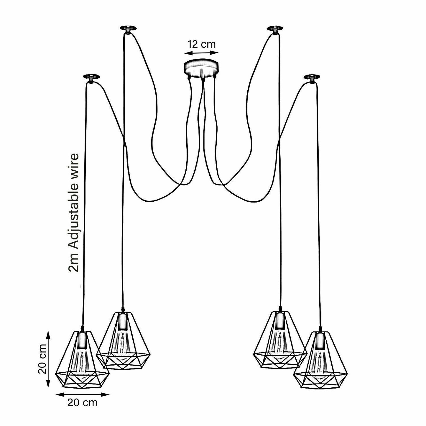 LEDSone Industrial Vintage Lampe Retro-Stil Deckenleuchte Verschiedene Spinnenlampe Pendelleuchte Kronleuchter E27 ~